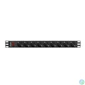 Kép 2/4 - Lanberg PDU-09F-0300-BK 19 1U 9xSchuko aljzat Uni-Schuko csatlakozóvéggel 3m fekete elosztósor kapcsolóval