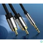 Kép 2/3 - Vention 3.5mm jack/M -> 2*RCA/M,  (audio, aranyozott, fémház), 1,5m, kábel