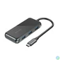 Kép 1/3 - Vention USB-C -> USB3.0*4/PD (0,15m, szürke, tükrös felületű), Dokkoló