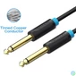 Kép 3/3 - Vention 6.5mm jack/M -> 6.5mm jack/M kábel, (fekete, aranyozott),  1m, kábel