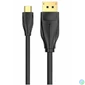 Kép 2/3 - Vention USB-C -> Displayport, 1,5m, (fekete), kábel