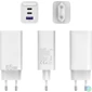Kép 4/5 - Vention USB-C+C+A (65W/30W/30W,  3-portos, fehér), töltő