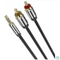 Kép 1/3 - Vention 3.5mm jack/M -> 2*RCA/M,  (audio, aranyozott, fémház), 10m, kábel