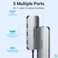 Kép 4/5 - Vention USB-C -> HDMI/USB 3.0x3/PD (0,15m Szürke Aluminum Ötvözet), Dokkoló