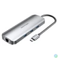 Kép 2/3 - Vention USB-C -> HDMI/USB3.0x3/RJ45/SD/TF/TRRS 3.5mm/PD (0,15m Szürke Aluminum Ötvözet), Dokkoló