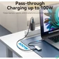 Kép 3/3 - Vention USB-C -> HDMI/VGA/USB 3.0/PD (0,15m Szürke Aluminum Ötvözet) Dokkoló