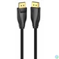 Kép 2/3 - Vention Displayport/M -> Displayport/M (Szövet, fekete), 2m,  kábel