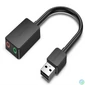 Kép 1/3 - Vention USB-A 2.0/M -> 2*3.5mm/F (külső, fekete), 0,15m, hangkártya