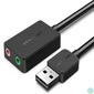 Kép 3/3 - Vention USB-A 2.0/M -> 2*3.5mm/F (külső, fekete), 0,15m, hangkártya