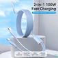 Kép 4/5 - Vention USB-C 2.0/M -> 2*USB-C/M,  (5A,szilikon,fehér), 1,5m, kábel