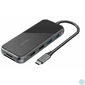 Kép 1/3 - Vention USB-C -> HDMI/ VGA/USB3.0*2/USB2.0*2/RJ45/TF/SD/PD (0,15m, szürke, tükrös felületű), Dokkoló