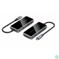 Kép 1/3 - Vention USB-C -> HDMI/USB 3.0x3/SD/TF/PD (0,15m, szürke, tükrös felületű), Dokkoló