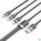Kép 4/4 - Vention USB-A 2.0/M -> USB-C/Lightning/Micro USB-B, 1,5m,(fekete,6A,3in1), kábel
