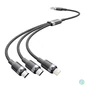 Kép 1/3 - Vention USB-A 2.0/M -> USB-C/Lightning/Micro USB-B, 1,5m,(fekete,3A,3in1), kábel