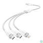 Kép 1/3 - Vention USB-A 2.0/M -> USB-C/Lightning/Micro USB-B, 1,5m,(fehér,3A,3in1), kábel