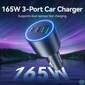 Kép 2/5 - Vention USB-A+C*2 (3port,100/75/36W, fekete,szivargyújtós), töltő