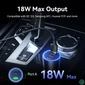 Kép 4/5 - Vention USB-A+C*2 (3port,100/30/18W, fekete,szivargyújtós), töltő