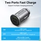Kép 4/5 - Vention USB-A+C (2port,18/20W, szürke, szivargyújtós), töltő