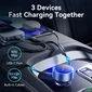 Kép 4/5 - Vention USB-C*2+Lightning (3port,30W, szivargyújtós), töltő