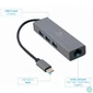 Kép 1/2 - GEMBIRD Adapter, USB-C - RJ45, 3x USB, Gigabit ethernet, 0,17m