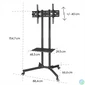 Kép 2/4 - HAMA 220874, TV TARTÓ ÁLLVÁNY,"FITV" TROLLEY GURULÓS (600X400) 75"-IG
