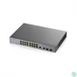 Kép 1/4 - ZYXEL Switch 16x1000Mbps (16xPOE) + 2xGigabit kombó SFP Menedzselhető Rackes, GS1350-18HP-EU0101F