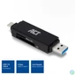 Kép 4/6 - ACT USB-C/USB-A for SD/micro SD Card Reader Black kártyaolvasó