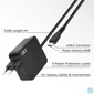 Kép 3/11 - ACT USB-C laptop wall charger 65W with Power Delivery profiles 2m Black
