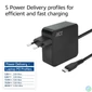 Kép 4/11 - ACT USB-C laptop wall charger 65W with Power Delivery profiles 2m Black