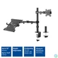 Kép 2/8 - ACT AC8305 Single Monitor Arm with Laptop Arm 10"-32" Black