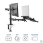 Kép 7/8 - ACT AC8305 Single Monitor Arm with Laptop Arm 10"-32" Black