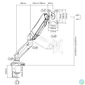 Kép 6/8 - ACT AC8311 Gas Spring Monitor Arm Office 13"-32" Black