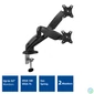 Kép 3/8 - ACT AC8312 Gas Spring Dual Monitor Arm Office 13"-32" Black
