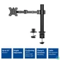 Kép 2/7 - ACT AC8325 Single Monitor Arm Office Solid Pro 10"-32" Black
