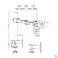Kép 5/7 - ACT AC8325 Single Monitor Arm Office Solid Pro 10"-32" Black