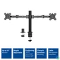 Kép 4/7 - ACT AC8326 Dual Monitor Arm Office Solid Pro 10"-32" Black
