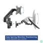 Kép 6/9 - ACT AC8310 Monitor wall mount with gas spring 1 screen Black