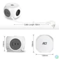 Kép 6/10 - ACT Power Strip Cube E Socket Hálózati Elosztó 3DIN 1,5m White