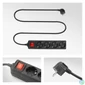 Kép 4/5 - ACT Power Strip with Illuminated Switch Hálózati Elosztó Kapcsolóval 4DIN 2m Black