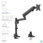 Kép 2/14 - ACT AC8327 Single monitor arm office solid pro with mechanical spring