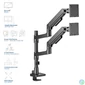 Kép 12/17 - ACT AC8343 Dual Monitor Arm Office Premium with Gas Spring Pole Mounted