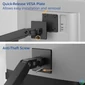 Kép 7/17 - ACT AC8343 Dual Monitor Arm Office Premium with Gas Spring Pole Mounted