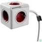 Kép 1/4 - Allocacoc PowerCube Extended Hálózati Elosztó 5DIN 1,5m Boston Red