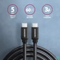 Kép 2/6 - AXAGON BUCM3-CM10AB Speed USB-C > USB-C 3.2 Gen 1 Cable 1m Black kábel