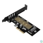 Kép 1/6 - AXAGON PCEM2-N PCIE NVME M.2 x4 M-Key slot adapter bővítőkártya