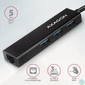 Kép 2/5 - AXAGON HMC-GL3A SuperSpeed USB-C hub + Gigabit LAN Black