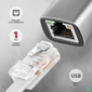 Kép 2/7 - AXAGON ADE-TXCA USB-C + USB-A Gigabit Ethernet Adapter Grey hálókártya