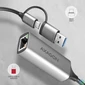 Kép 6/7 - AXAGON ADE-TXCA USB-C + USB-A Gigabit Ethernet Adapter Grey hálókártya
