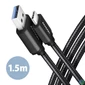 Kép 1/5 - AXAGON SPEED USB-C > USB-A 3.2 Gen 1 Cable 1,5m Black kábel