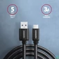 Kép 2/5 - AXAGON SPEED USB-C > USB-A 3.2 Gen 1 Cable 1,5m Black kábel